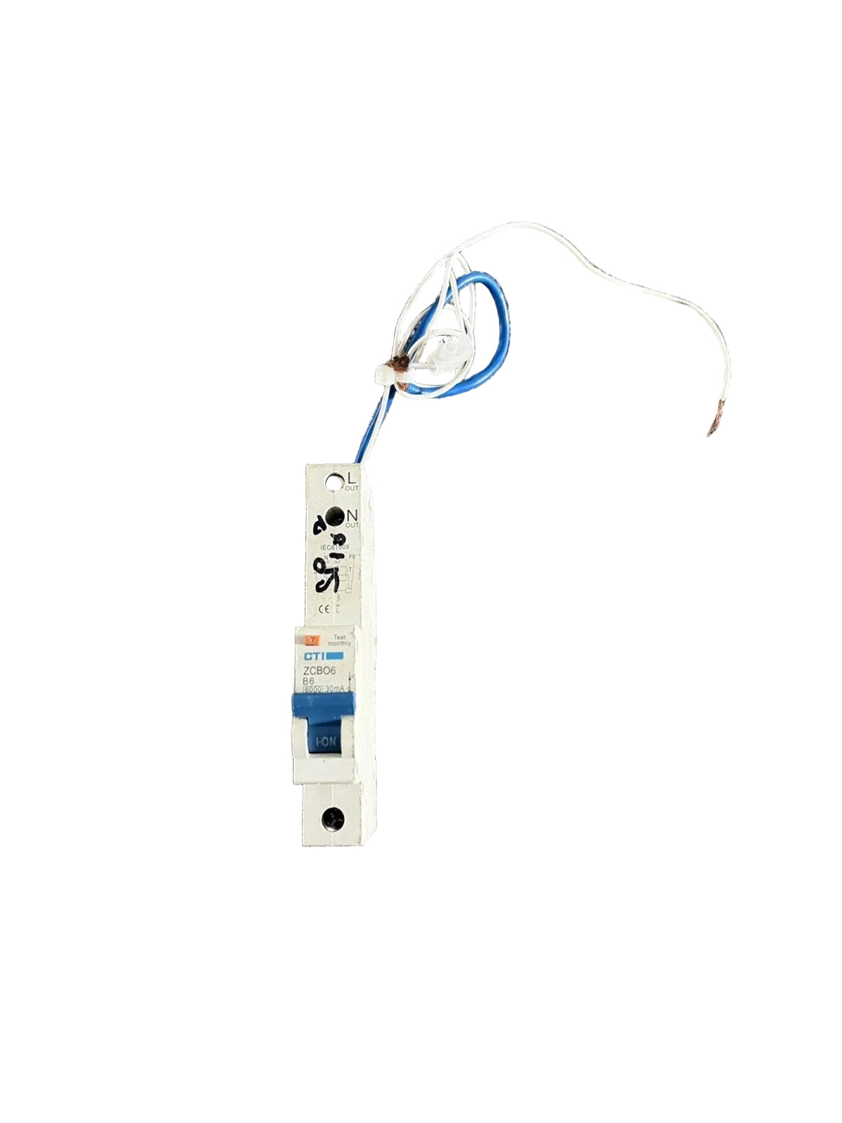 CTI B6 6 AMP 30mA ZCBO6 6KA SINGLE POLE RCBO CIRCUIT BREAKER