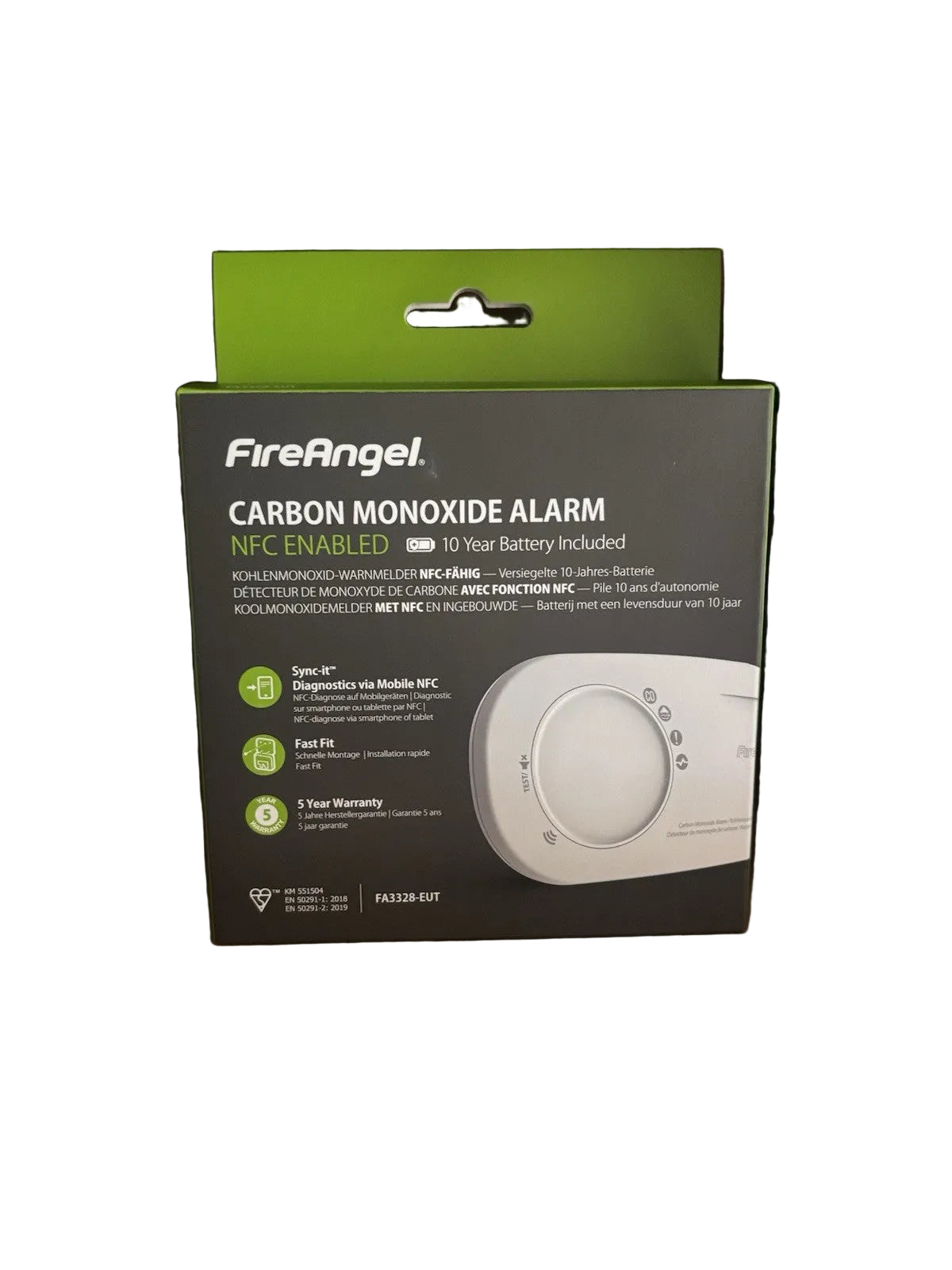 FireAngel Battery Powered Carbon Monoxide Alarm FA3328-EUT Expiring 2034