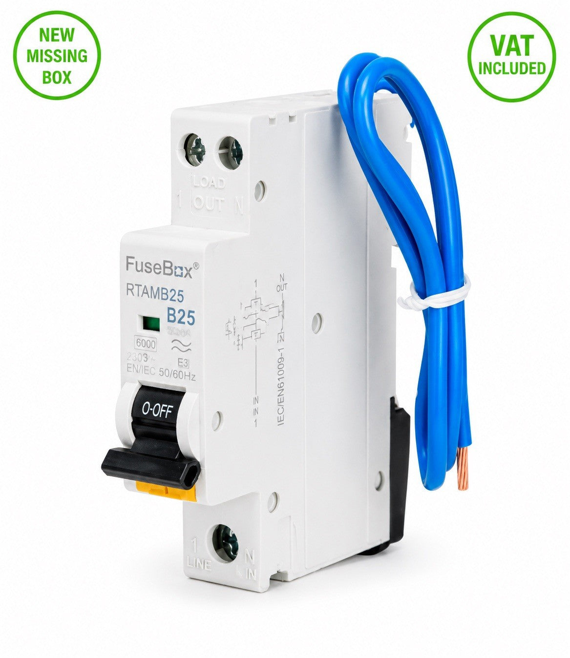 FuseBox RTAMB25 B25 25A 30mA Type A RCBO 6kA New Missing Box