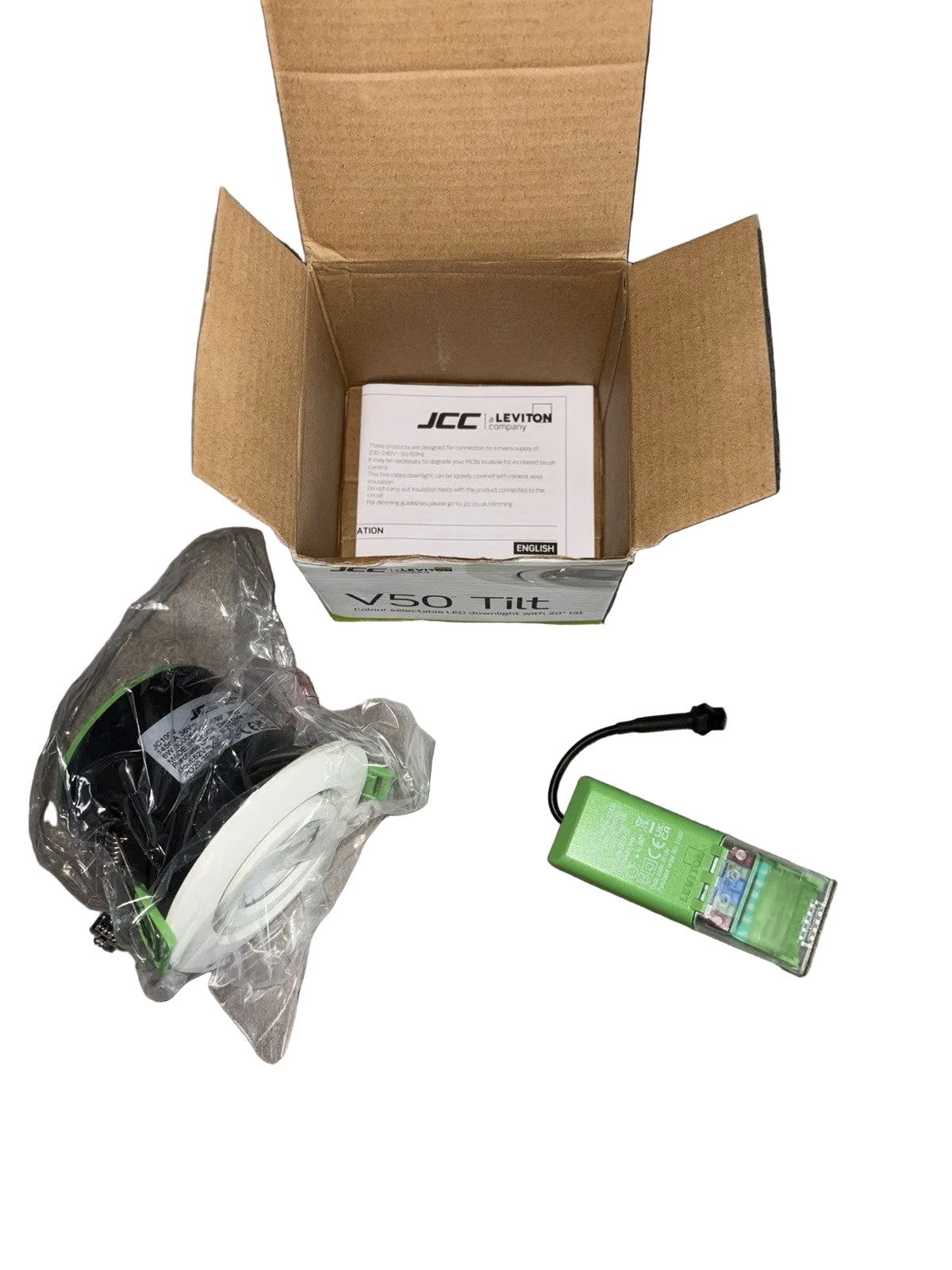 JCC Leviton V50 Tilt White LED Downlight Selectable Colour, Model JC1002/WH