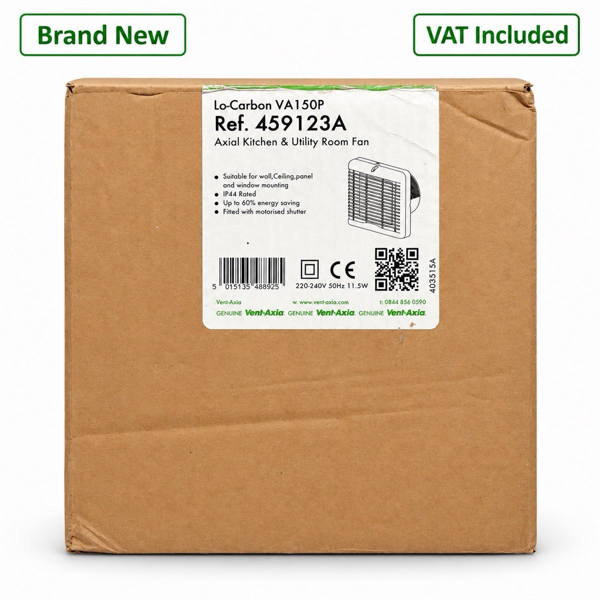 Vent-Axia Lo-Carbon VA150P 459123A Kitchen Utility Extractor Fan Brand New