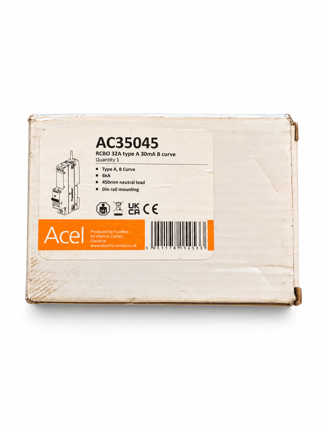 Acel AC35045 B32 32A 30mA Type A RCBO 6kA New Boxed FuseBox