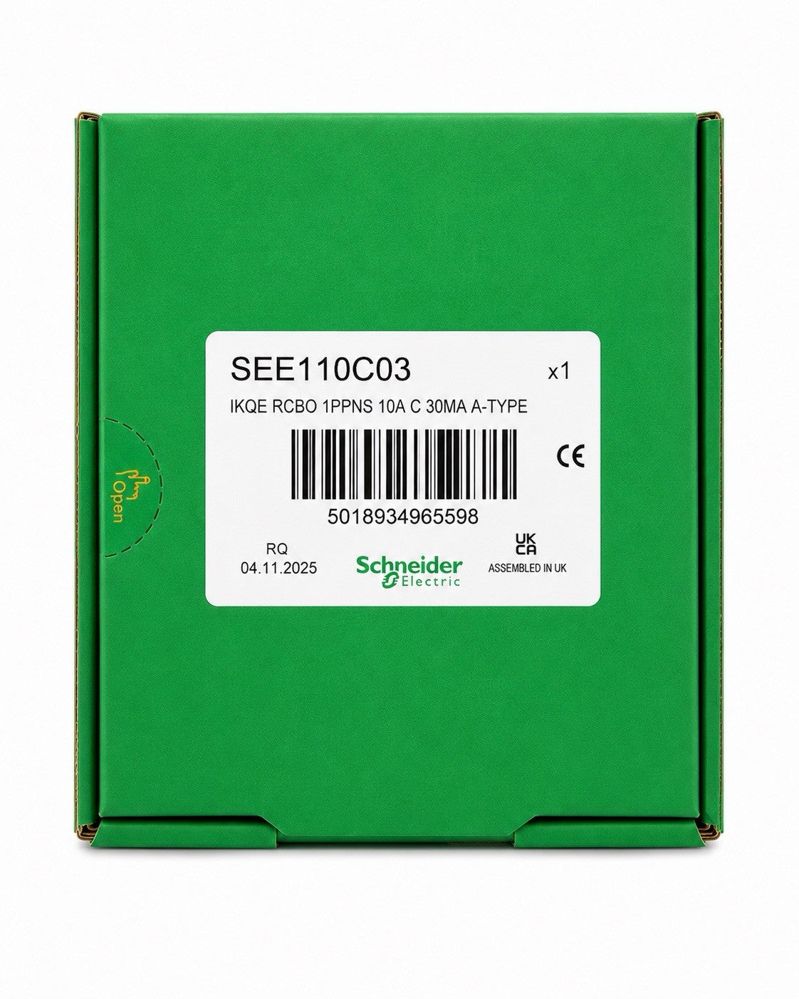 Schneider Electric SEE110C03 Ikqe Rcbo 1PPNS 10A C 30MA A-TYPE VAT Inc