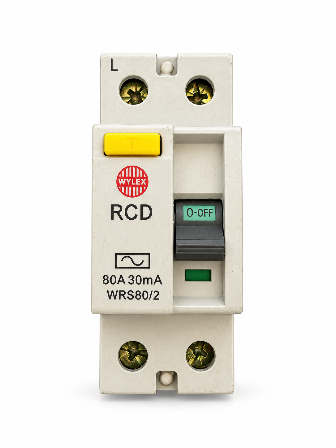 Wylex WRS80/2 80A 30mA Double Pole Type AC RCD Used Yellow Test Button