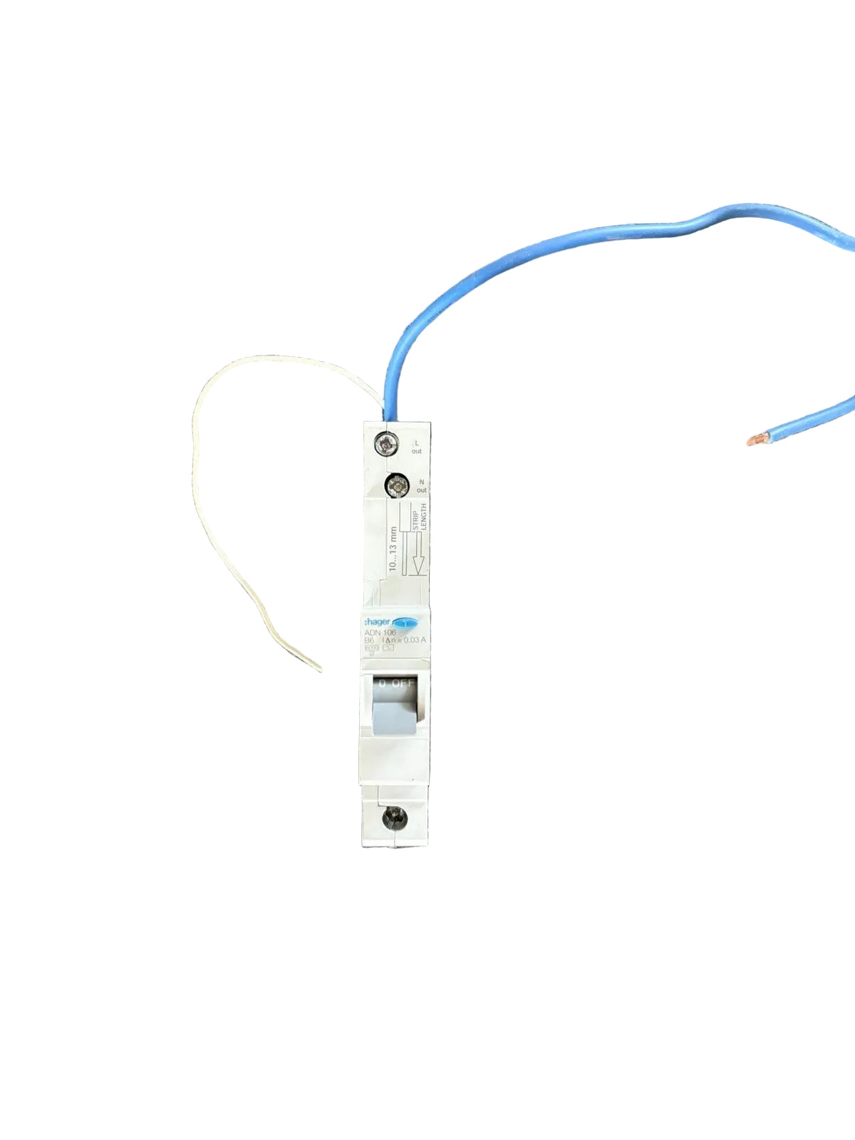 HAGER 6 AMP CURVE B 6kA 30mA RCBO TYPE AC ADN106 106360