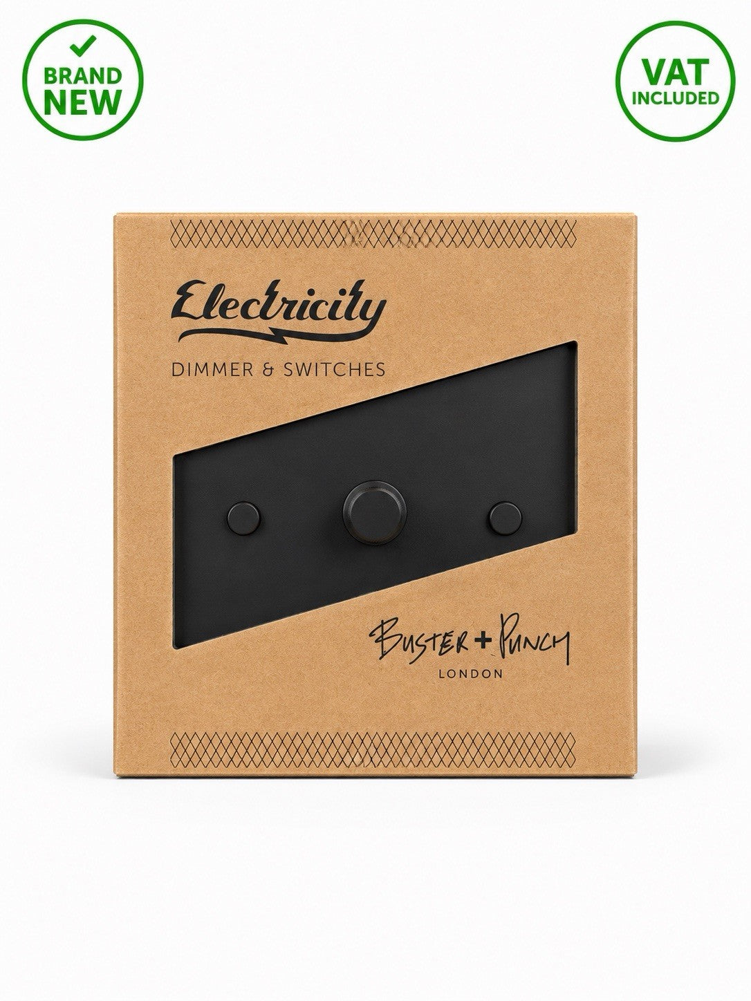 Buster + Punch Electricity 1 Gang Dimmer Switch Black Brand New