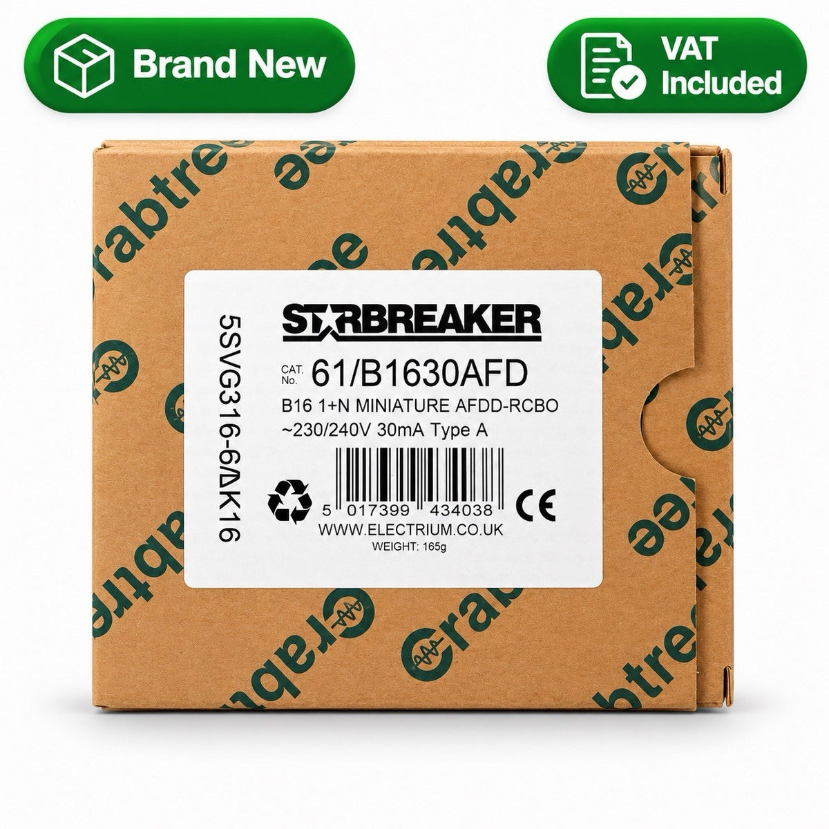 Crabtree Starbreaker 61/B1630AFD 16A Type A AFDD RCBO 30mA New VAT Included