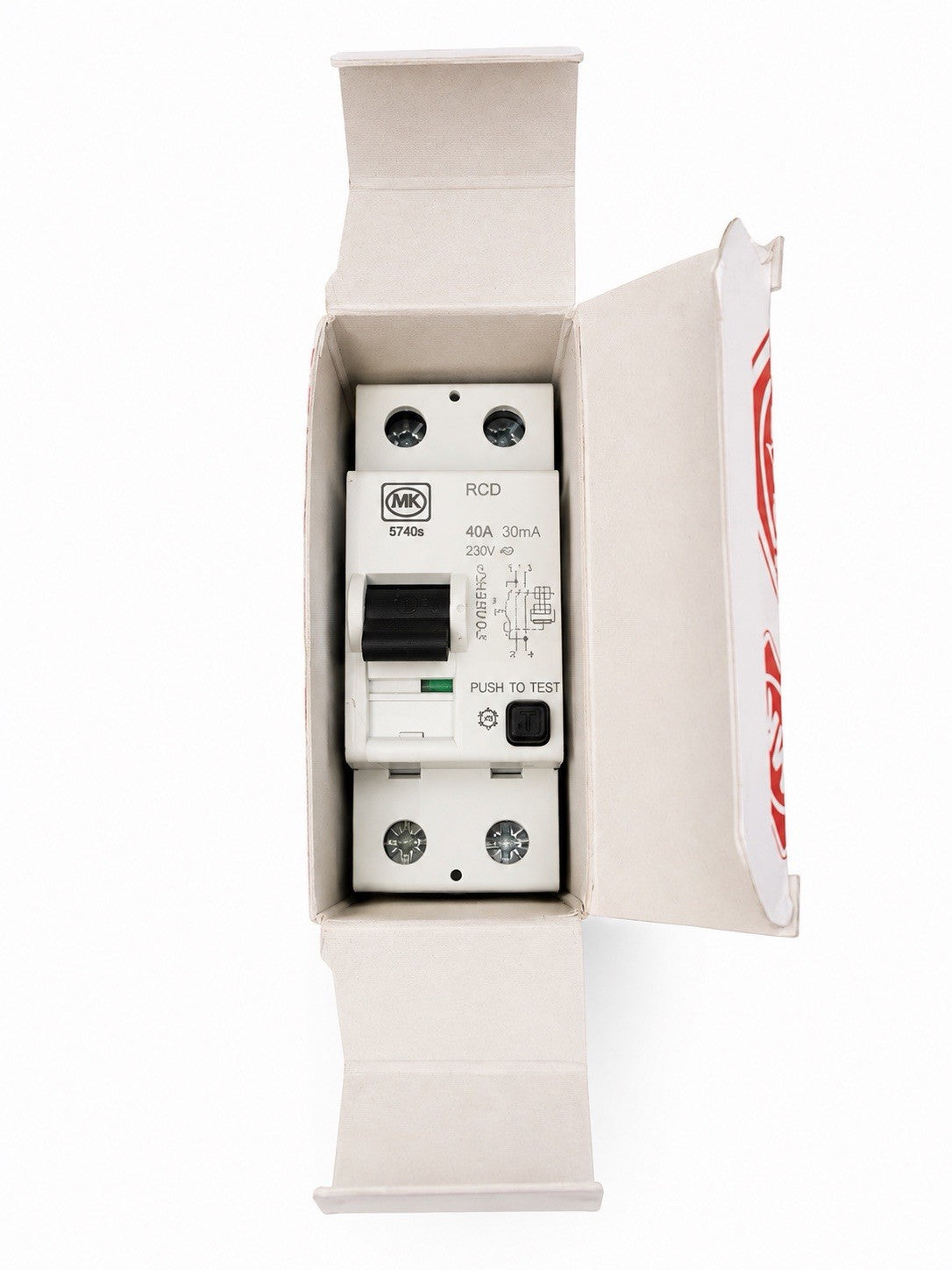 MK Sentry 5740S 40A 30mA RCD Double Pole 2 Module 230V Brand New
