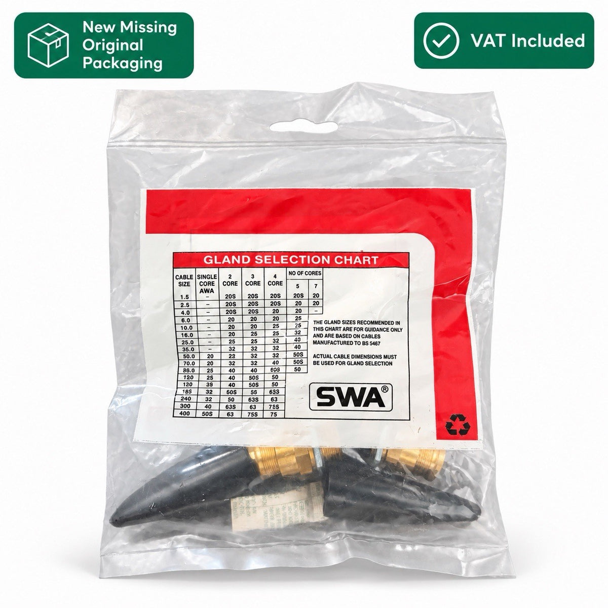 SWA PA220S A2 20S Brass Cable Gland Kit M20 Armoured Cable VAT Included