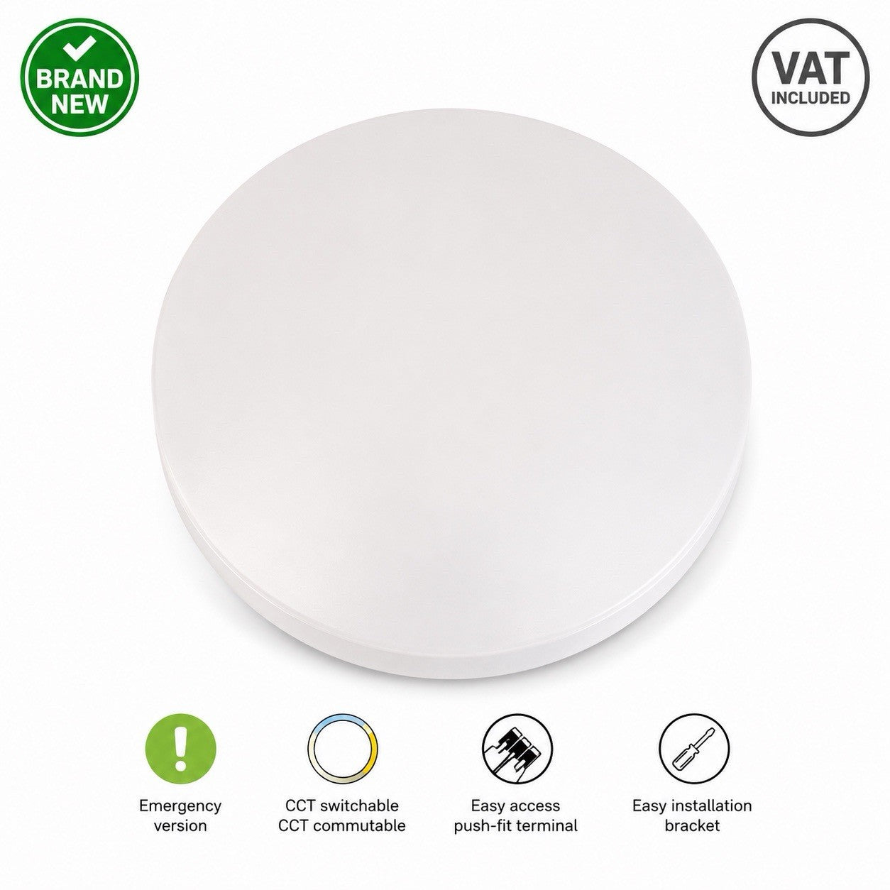 Collingwood WL94 10W LED Emergency Bulkhead Light IP44 CCT Switchable 1100lm