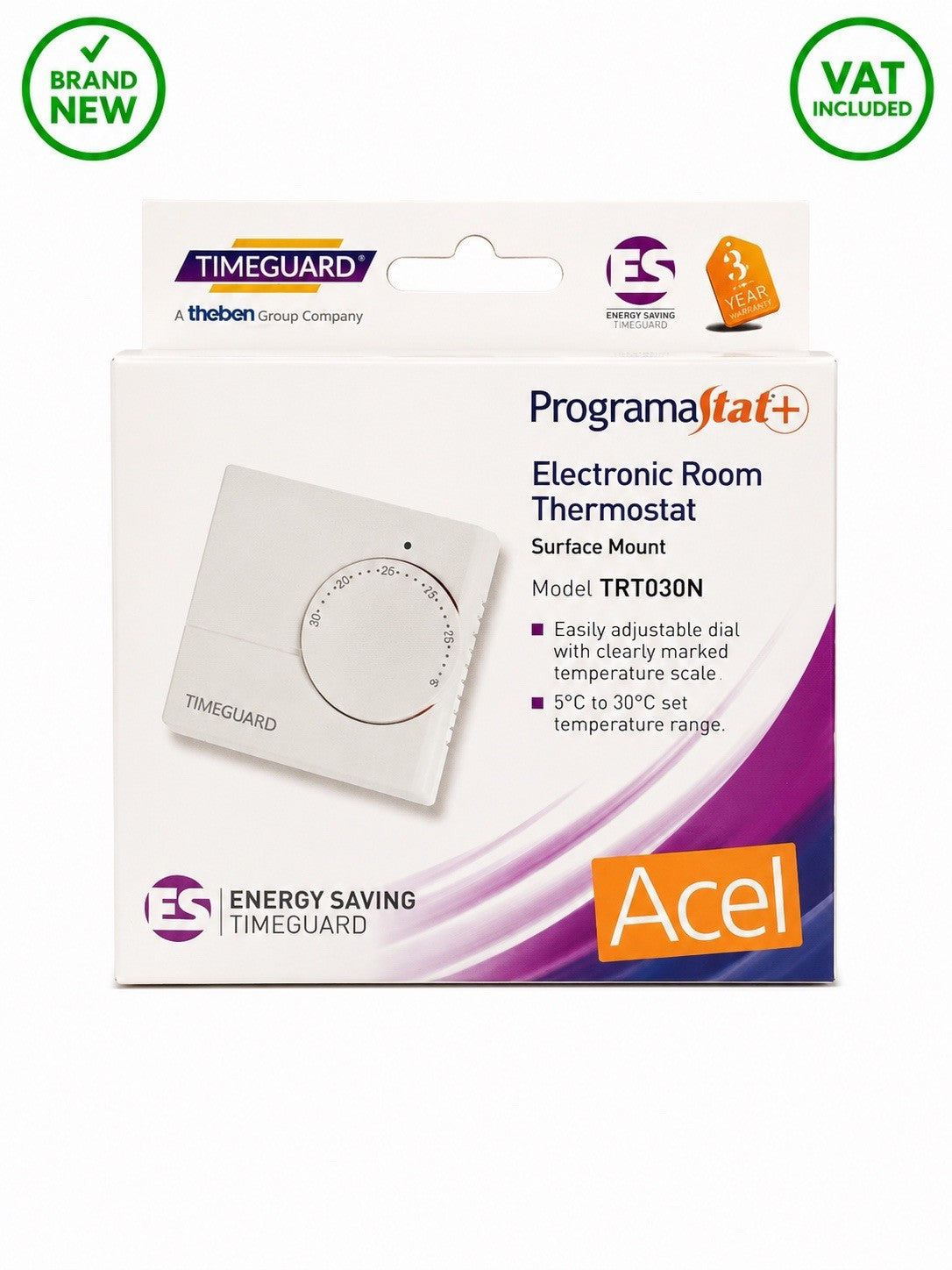 Timeguard TRT030N ProgramaStat+ Electronic Room Thermostat 5°C-30°C