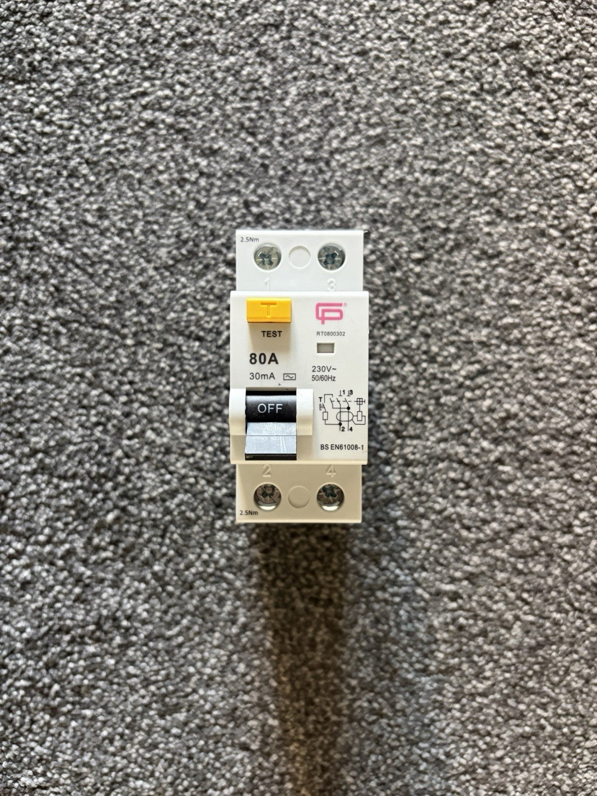 FuseBox RT0800302 80A 30mA RCD Double Pole Type AC 230V VAT Included