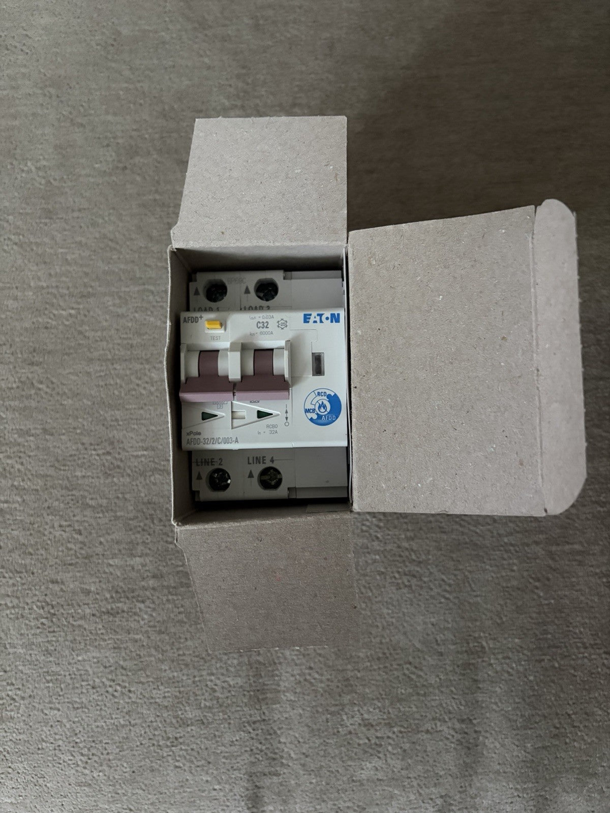 Eaton 187234 AFDD RCBO 32A C Curve 30mA Type A 2 Pole Brand New Boxed