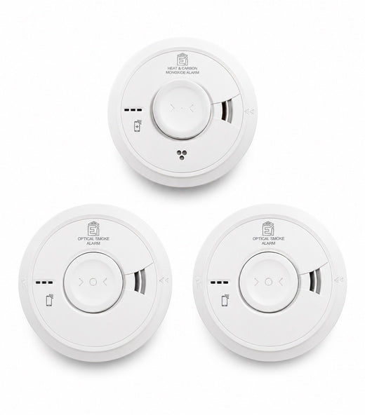 2x Aico Ei3016 Optical Smoke Alarm & Ei3028 Heat & CO Alarm Bundle 2033