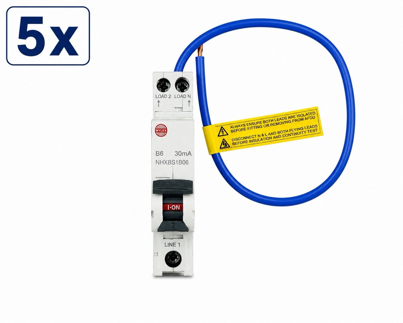 5x Wylex NHXBS1B06 B6 30mA RCBO 6kA Type B New Other No Box