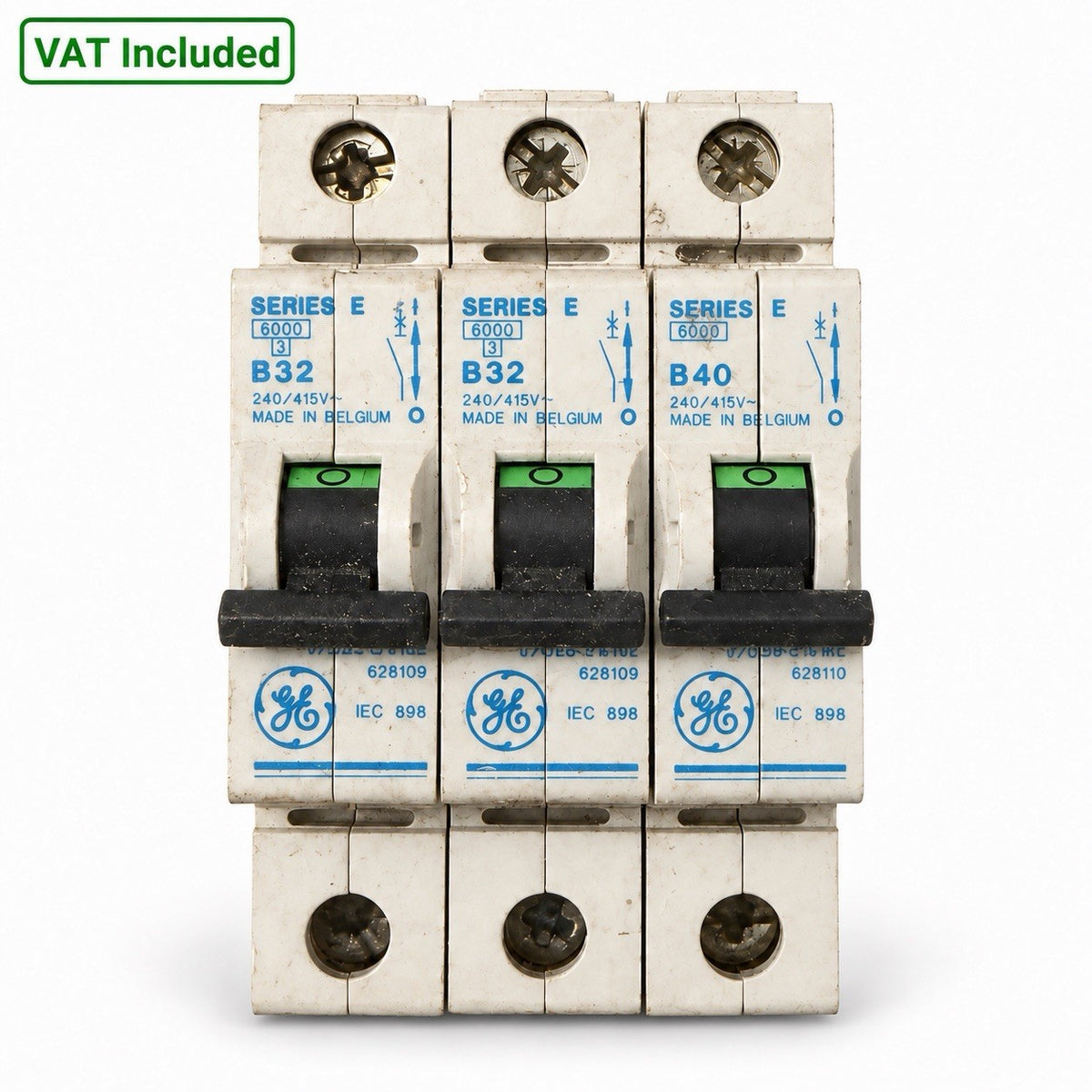 GE Series E MCB Bundle 2x B32 32A 1x B40 40A Single Pole Used
