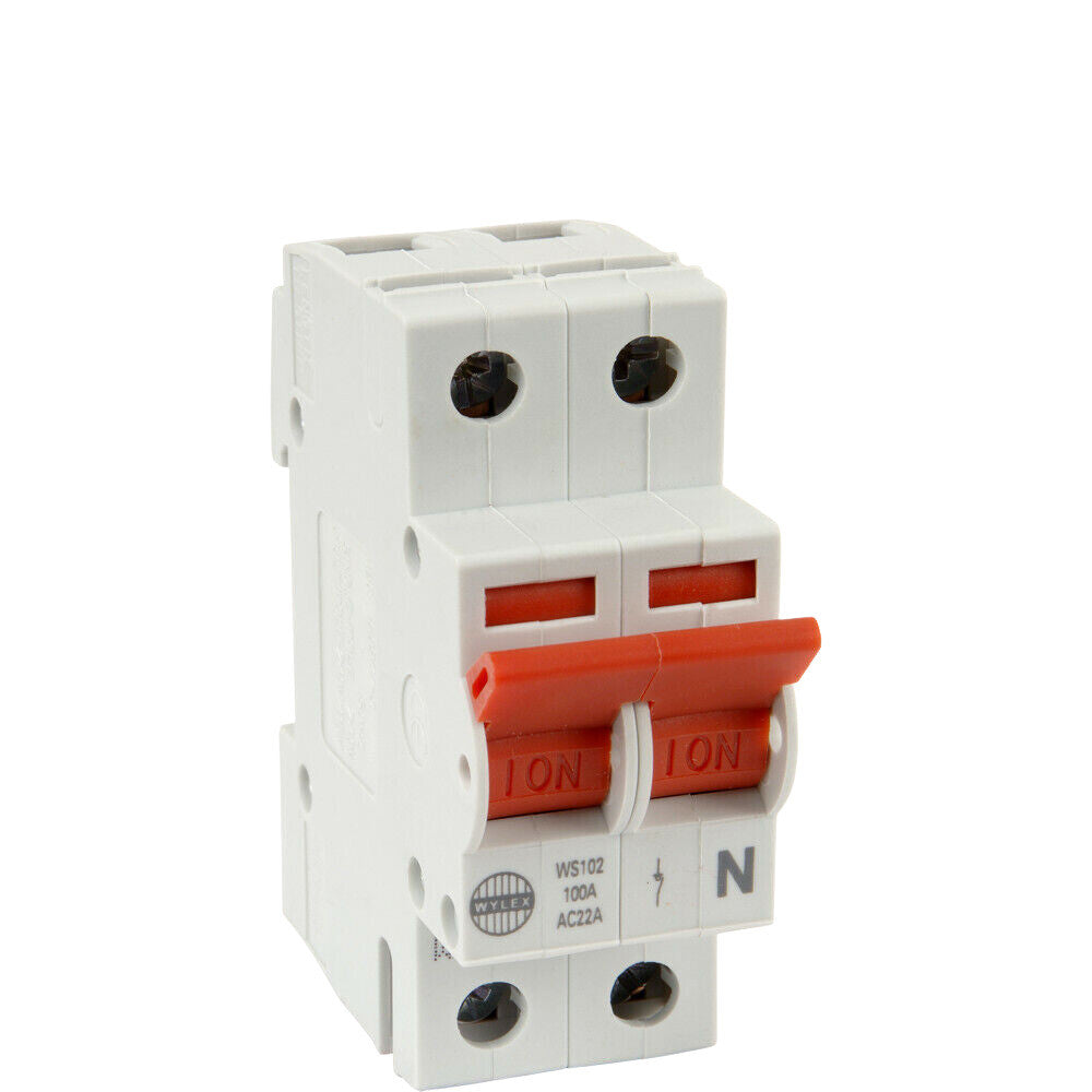 Wylex WSX102 100A 2 Pole Main Switch Isolator AC22A DP New Missing Box