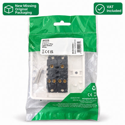 Wireplast W22S 2 Gang 2 Way Light Switch White New Other VAT Included