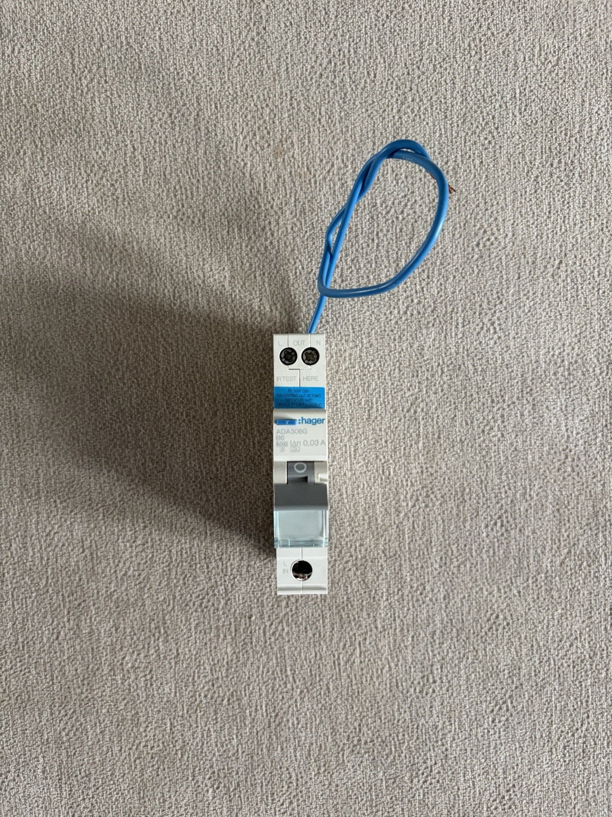 Hager RCBO 6 Amp 30mA Type B 6A Compact B6 ADA Range ADA306G - VAT included