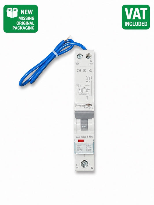 Elucian CUAFDD32B B32A 32A Type B 30mA AFDD RCBO Arc Fault Detection Device