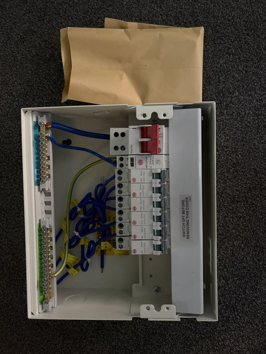 Wylex WNM2711L Metal Consumer Unit 100A Main Switch Type 2 SPD 6 RCBOs