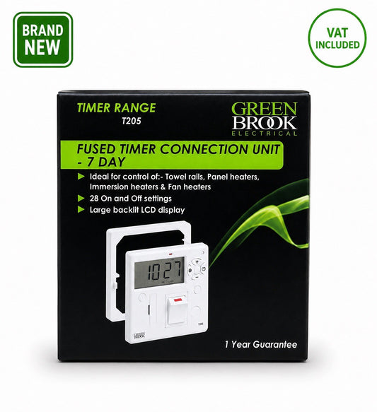 GreenBrook T205 7 Day Fused Timer Connection Unit Digital Timer VAT inc