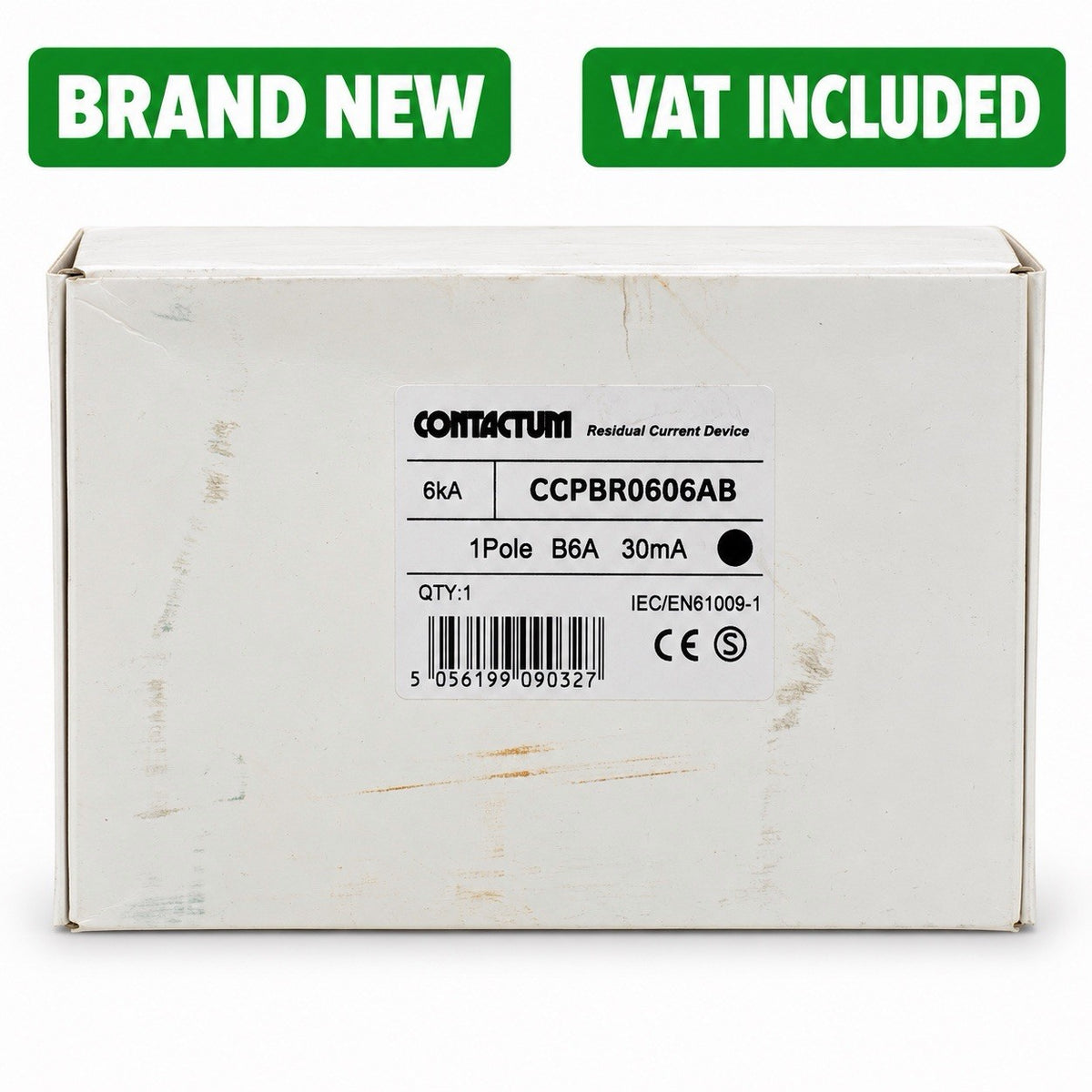 Contactum CCPBR0606AB B6 6A 30mA RCBO 6kA Single Pole Brand New