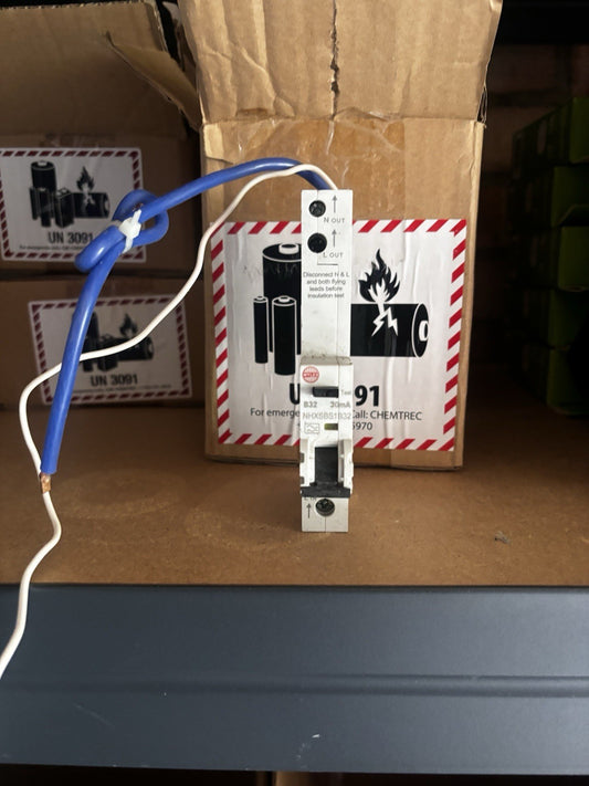 WYLEX 32 AMP CURVE B 6kA 30mA RCBO TYPE A NHXSBS1B32