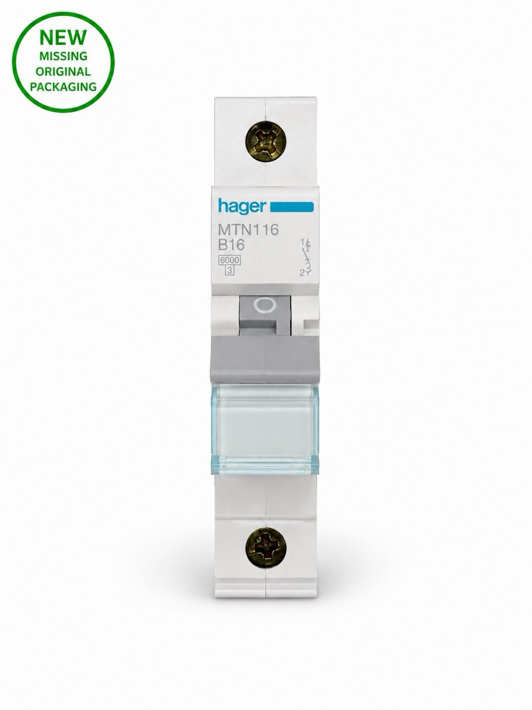 Hager MTN116 B16 16A Type B 6kA Single Pole MCB New Missing Packaging