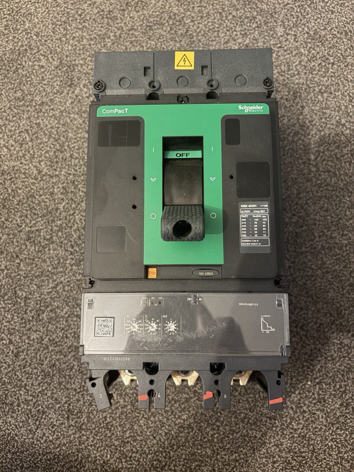 Schneider ComPacT NSX400H 400A 3 Pole MCCB MicroLogic 2.3 C40H32D400 LV432695