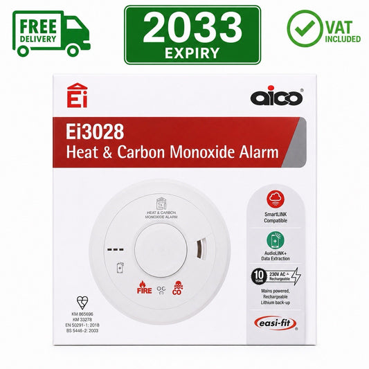 BRAND NEW Aico Ei3028 Heat & Carbon Monoxide Alarm Expiring 2033 VAT inc
