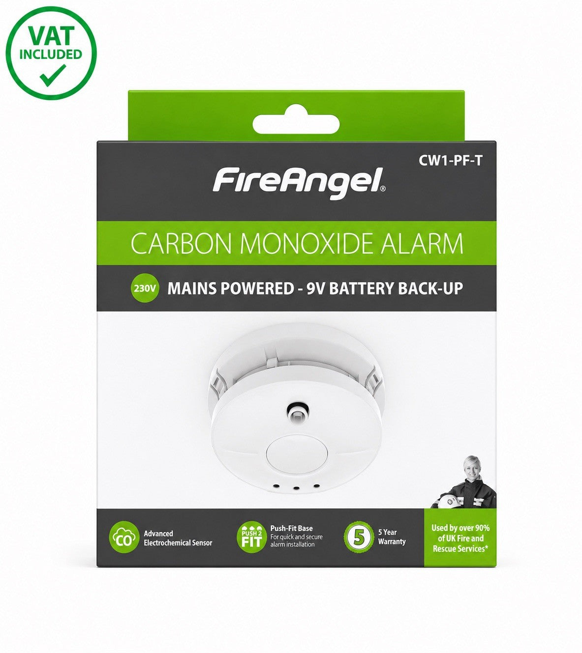 FireAngel CW1-PF-T Carbon Monoxide Alarm Brand New 2033 Expiry VAT Included