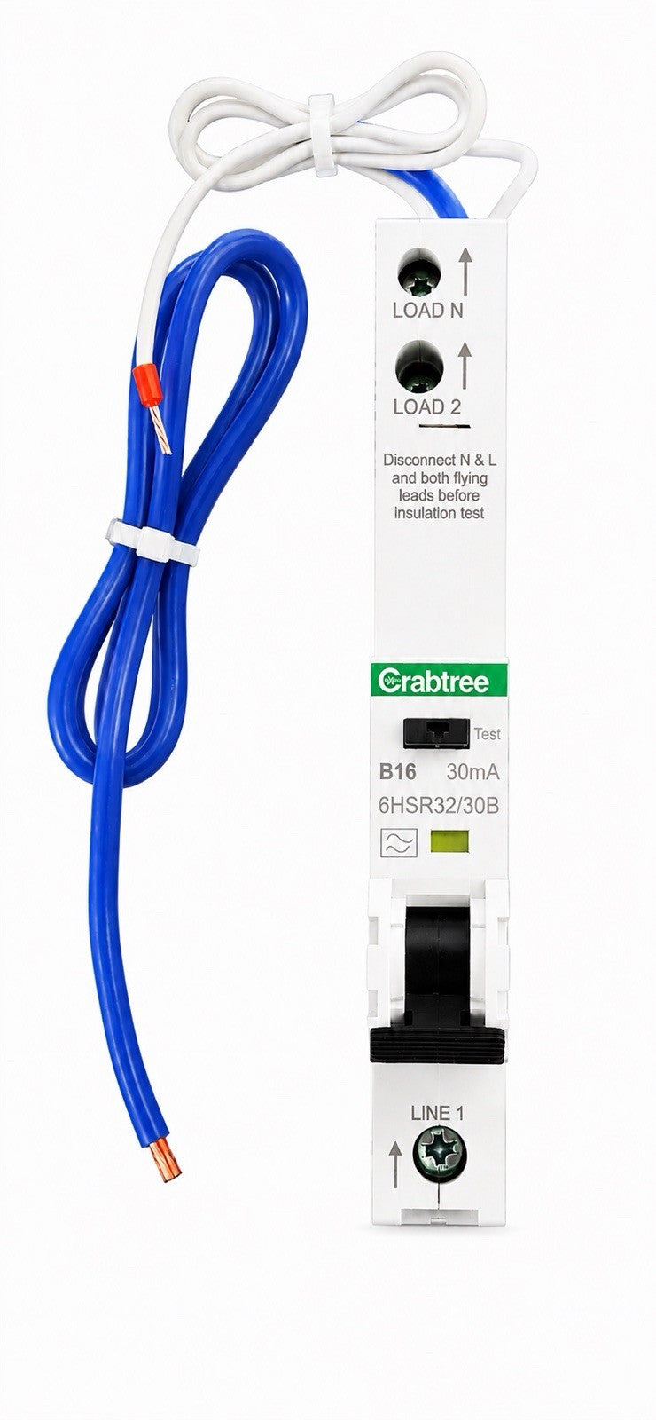 Crabtree 6HSR16/30B Loadstar RCBO Type B-Curve - 16 Amp