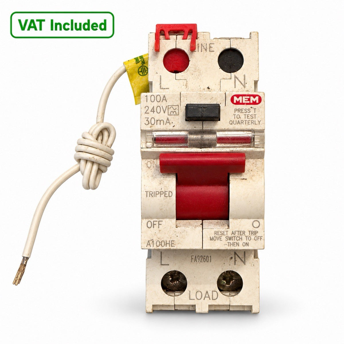 MEM A100HE 100A 30mA Double Pole RCD 240V VAT Included