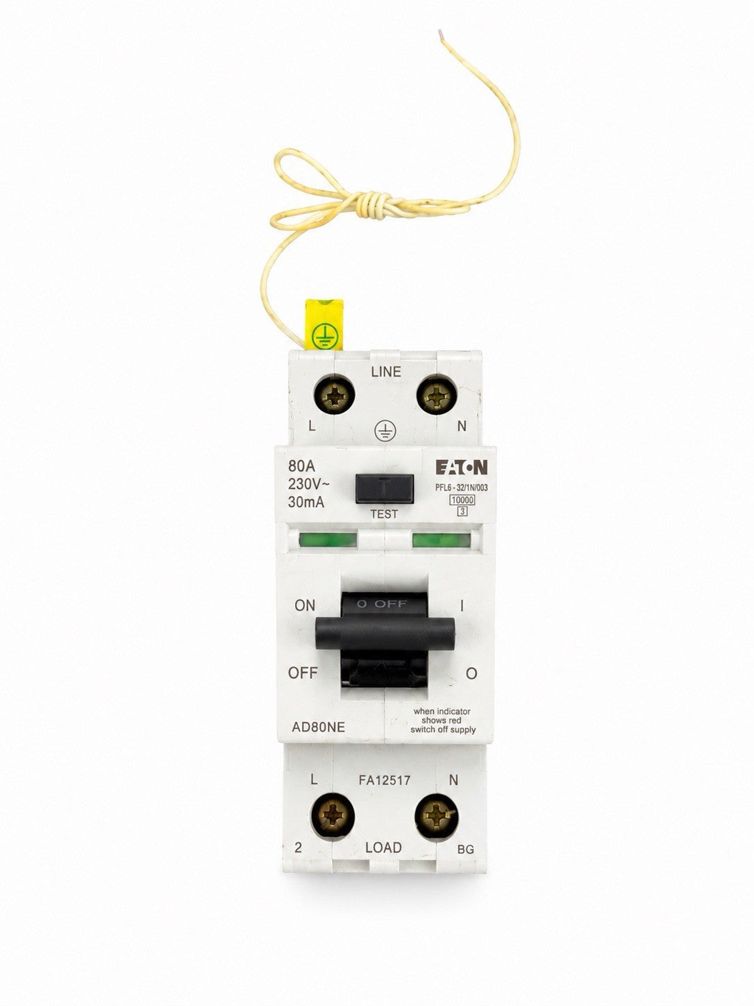Eaton AD80HE 80A 30mA RCCB RCD 2 Pole Main Switch Circuit Breaker Used