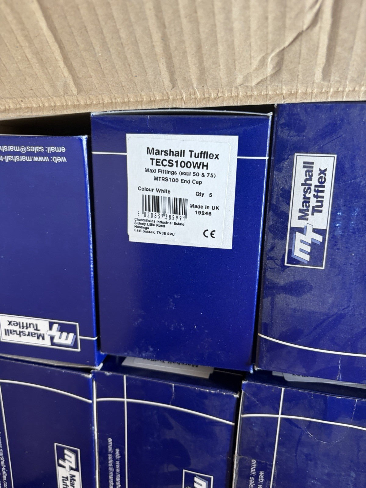 10x Marshall Tufflex TECS100WH Maxi Trunking End Cap White 100x50/75mm VAT inc