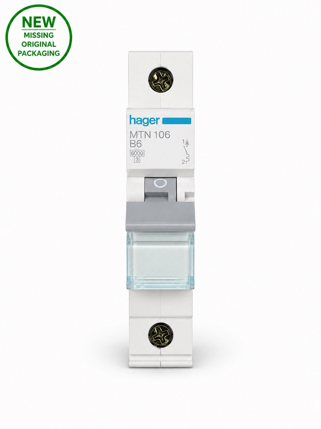Hager MTN106 B6 6A Type B 6kA Single Pole MCB New Missing Packaging