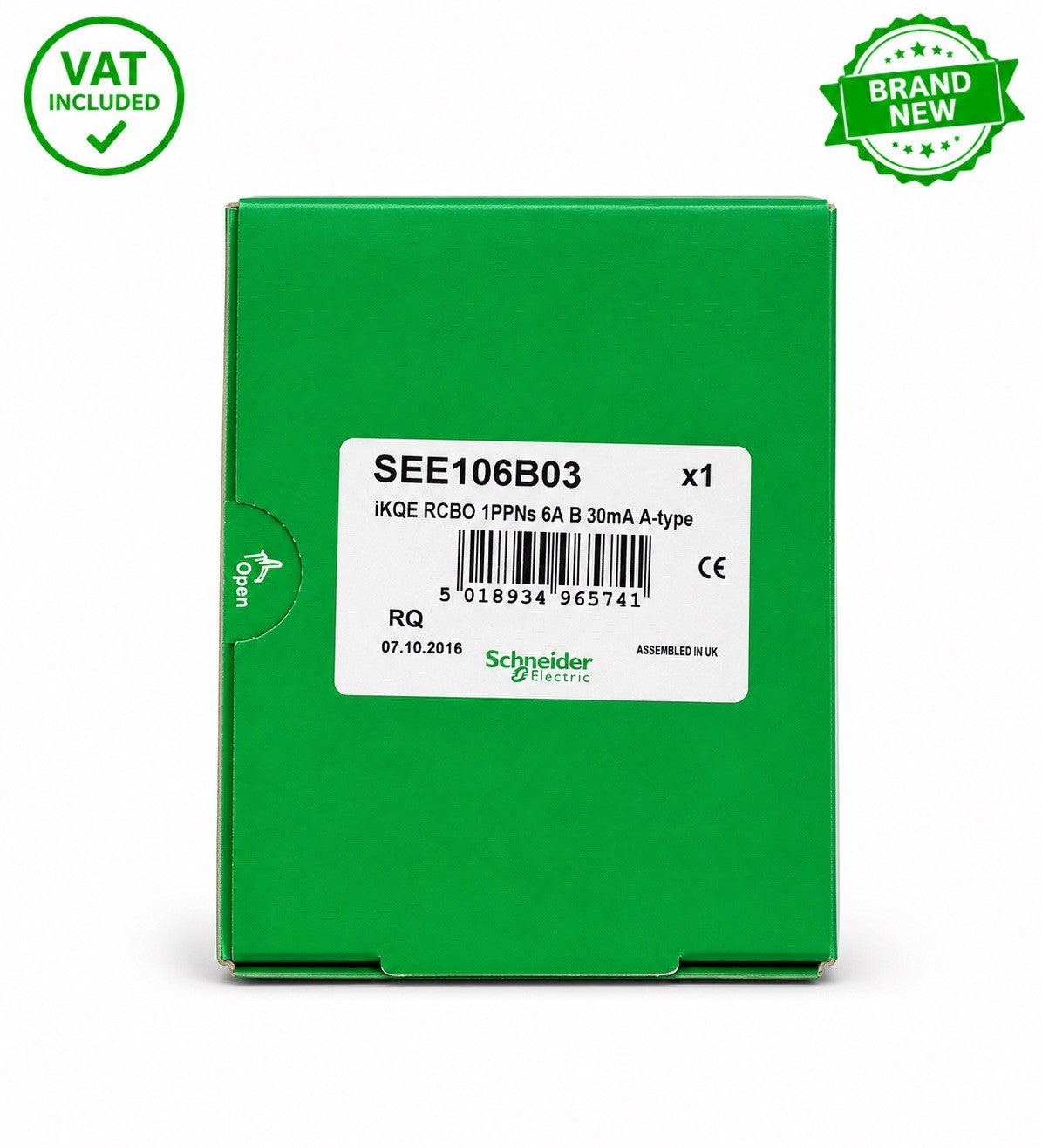 Schneider Electric SEE106B03 iKQE B6 6A 30mA Type A RCBO Brand New