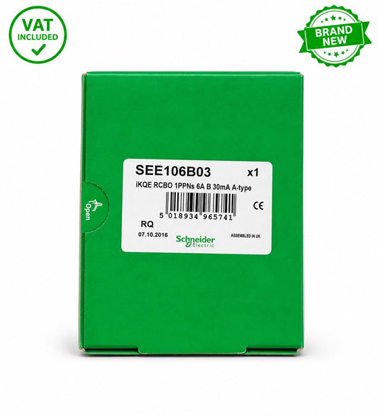 Schneider Electric SEE106B03 iKQE B6 6A 30mA Type A RCBO Brand New