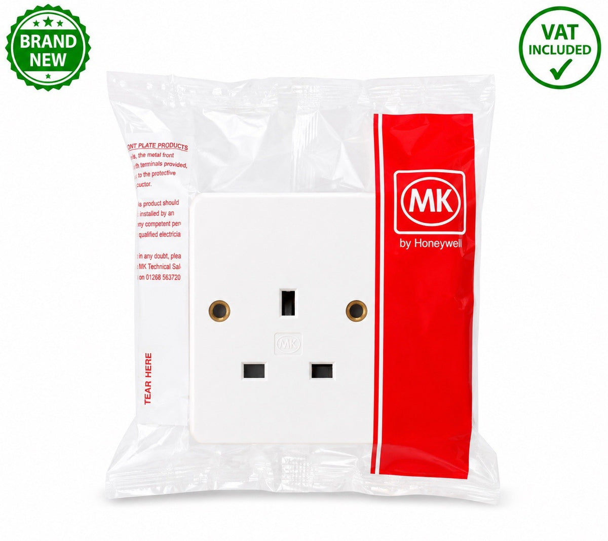 MK K2757WHI Logic Plus 13A 1 Gang DP Switched Socket White Brand New