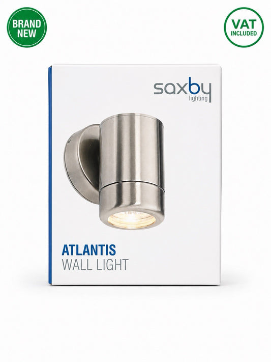 Saxby Atlantis 14016 IP65 316L Stainless Steel GU10 Outdoor Wall Light New