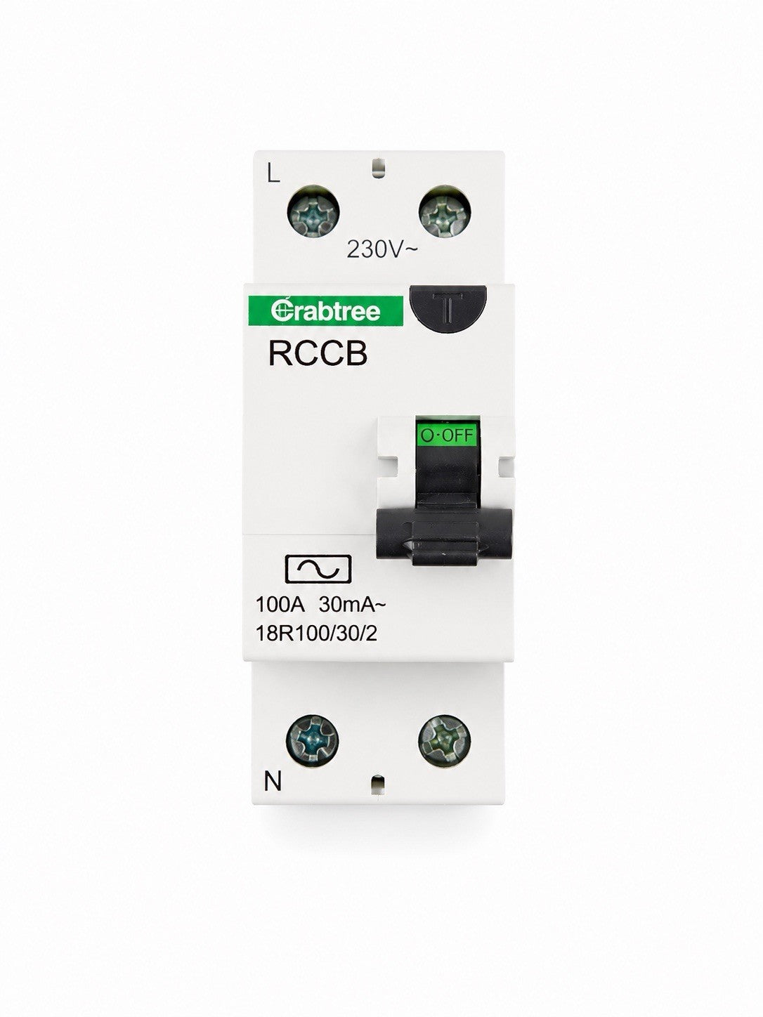Crabtree 18R100/30/2 100A 30mA RCCB RCD Main Switch 2 Pole Used