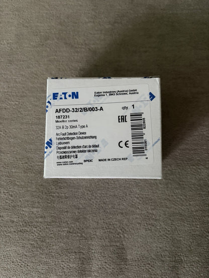 Eaton 187231 AFDD RCBO 32A B Curve 30mA Type A 2 Pole Brand New Boxed
