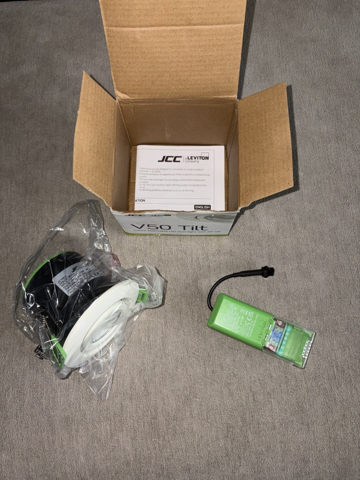 JCC Leviton V50 Tilt White LED Downlight Selectable Colour, Model JC1002/WH