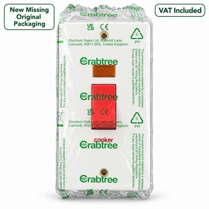 Crabtree Cooker Switch White Red Rocker Neon Indicator New Other VAT Included