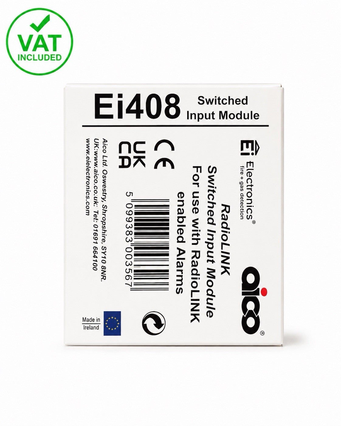 Aico Ei408 RadioLINK Switched Input Module Brand New Sealed VAT Expiry 2035