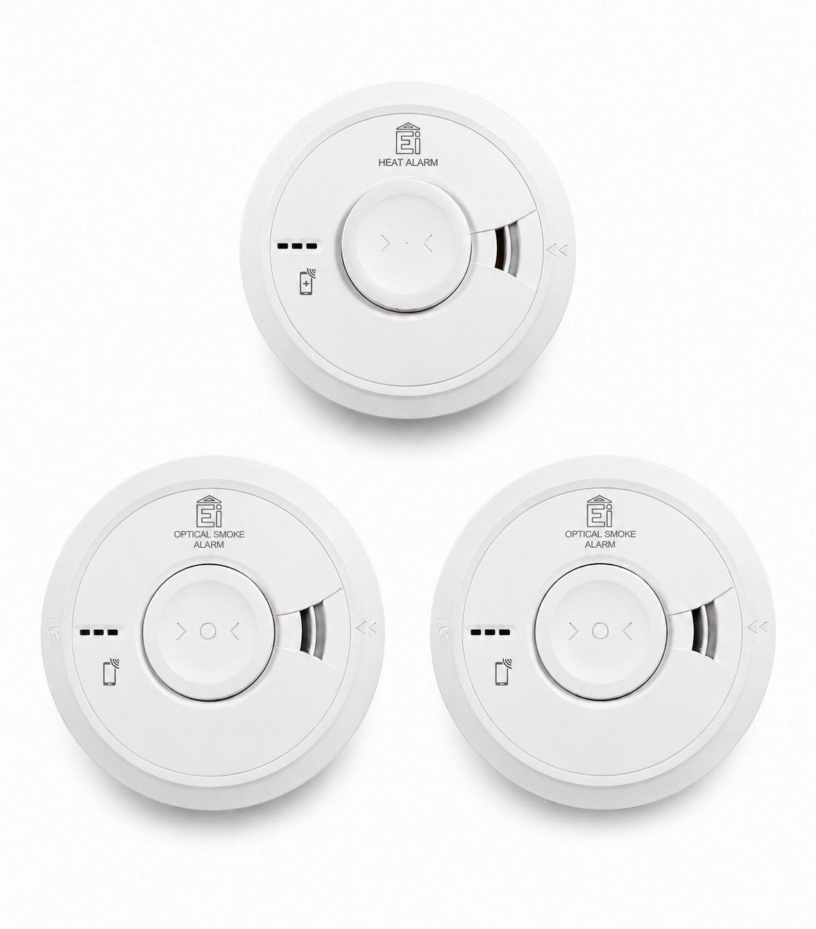 Aico 2x Ei3016 Smoke Alarms 1x Ei3014 Heat Alarm Bundle 2033 Expiry Used