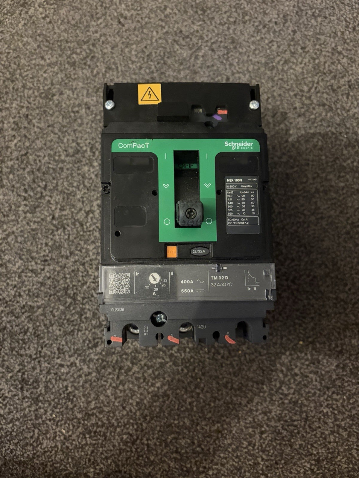 Schneider Electric C10N3TM032 ComPacT NSX100N 32A 3P MCCB TM32D 50kA