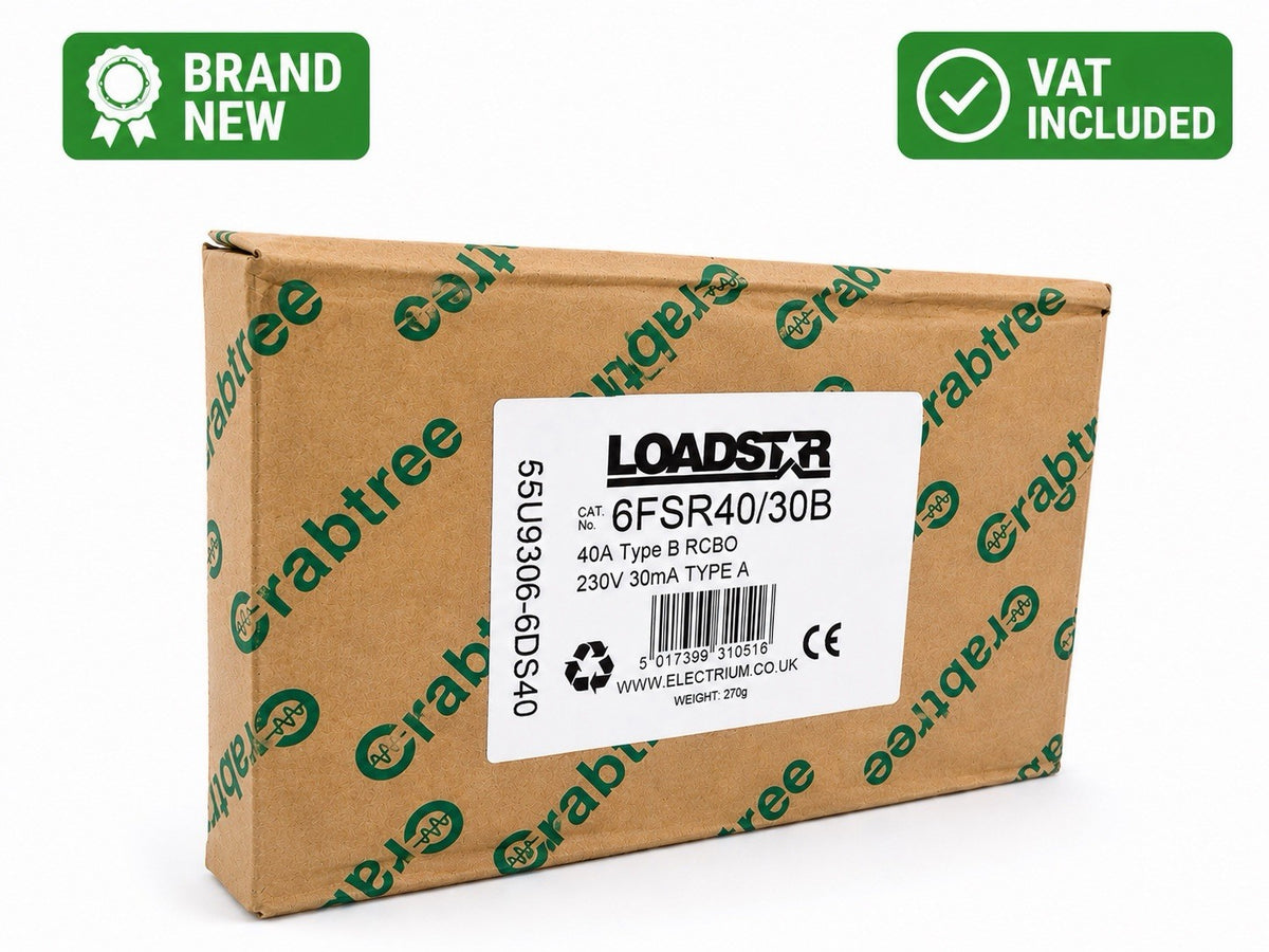 Crabtree Loadstar 6FSR40/30B 40A Type B 30mA Type A RCBO Brand New
