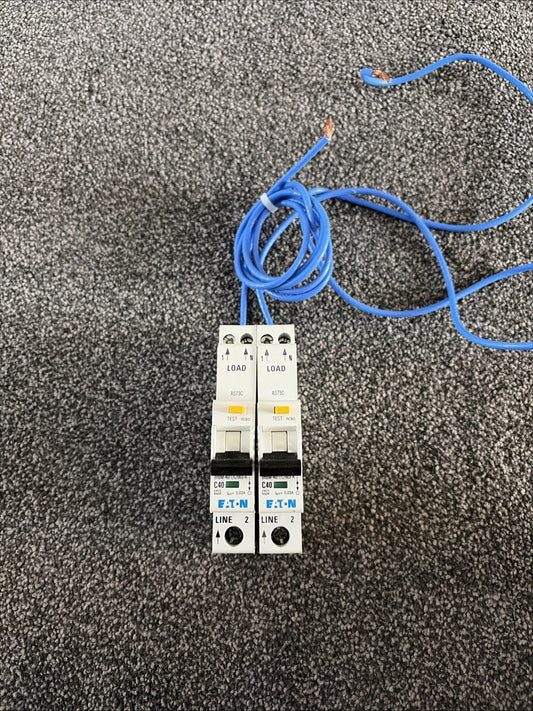 2x Eaton eRBM-40/1/C/003-A 40A Type C 230V 10kA RCBO 30mA BS EN 61009 RCD Type A